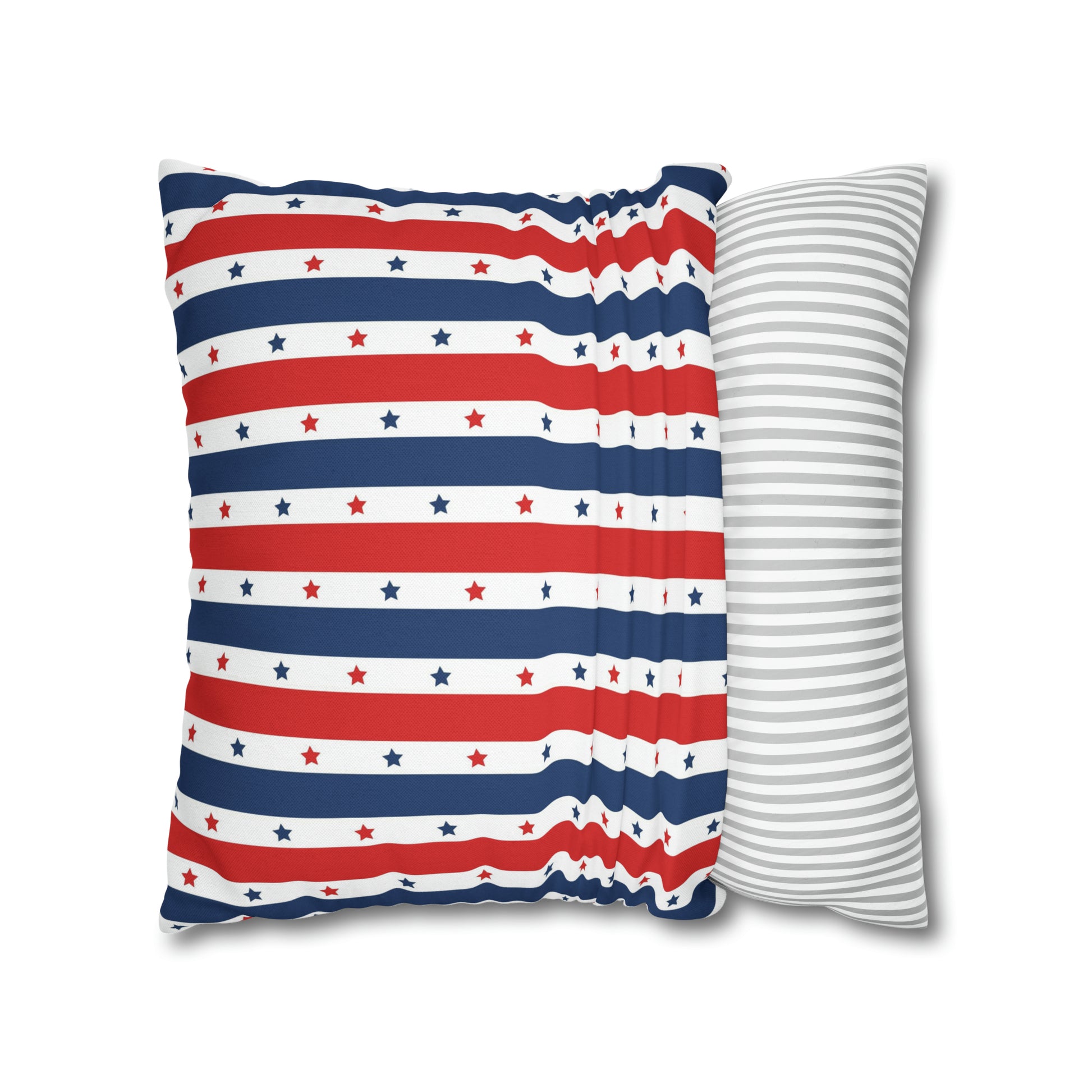 Patriotic Pillowcase, Stars &  Stripes American Flag Accent Pillow Cover, Veterans 4th of July Memorial Day Home Decor    - HolidayShoppingFinds