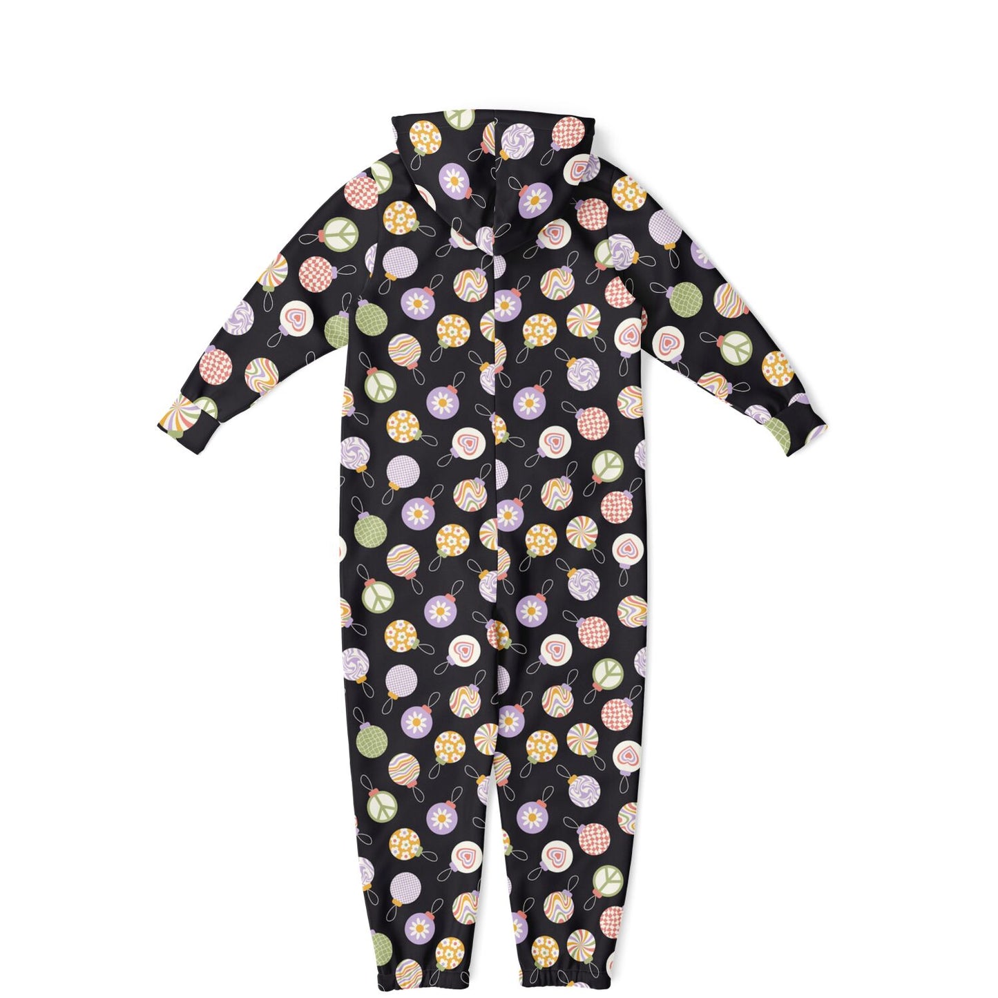 Colorful Christmas Ornaments Teens Onesie: Boys & Girls Union Suit Athletic Black Jumpsuit    - HolidayShoppingFinds