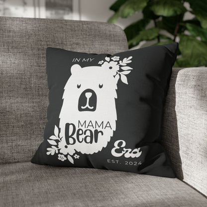 Personalized In My Mama Bear Era Pillowcase Gray, Gift For Mom 16" × 16"   - HolidayShoppingFinds