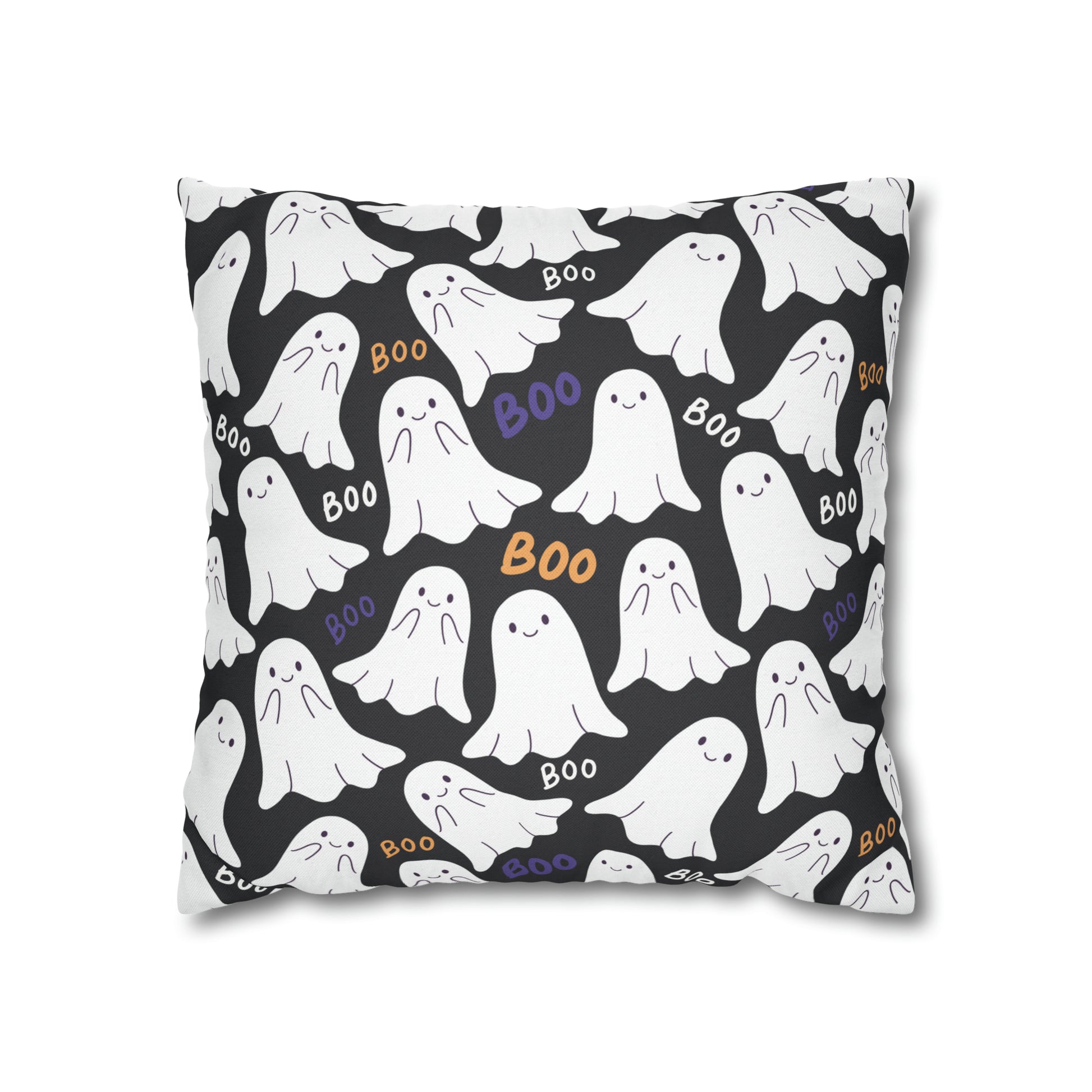 BOO Ghost Decorative Pillowcase Halloween Ghost Spooky Sofa Pillow B&W    - HolidayShoppingFinds