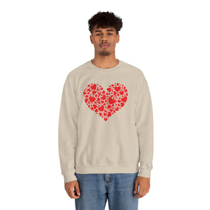 Double Heart Valentines Day Sweatshirt, Heart Sweatshirt Womens Mens    - HolidayShoppingFinds