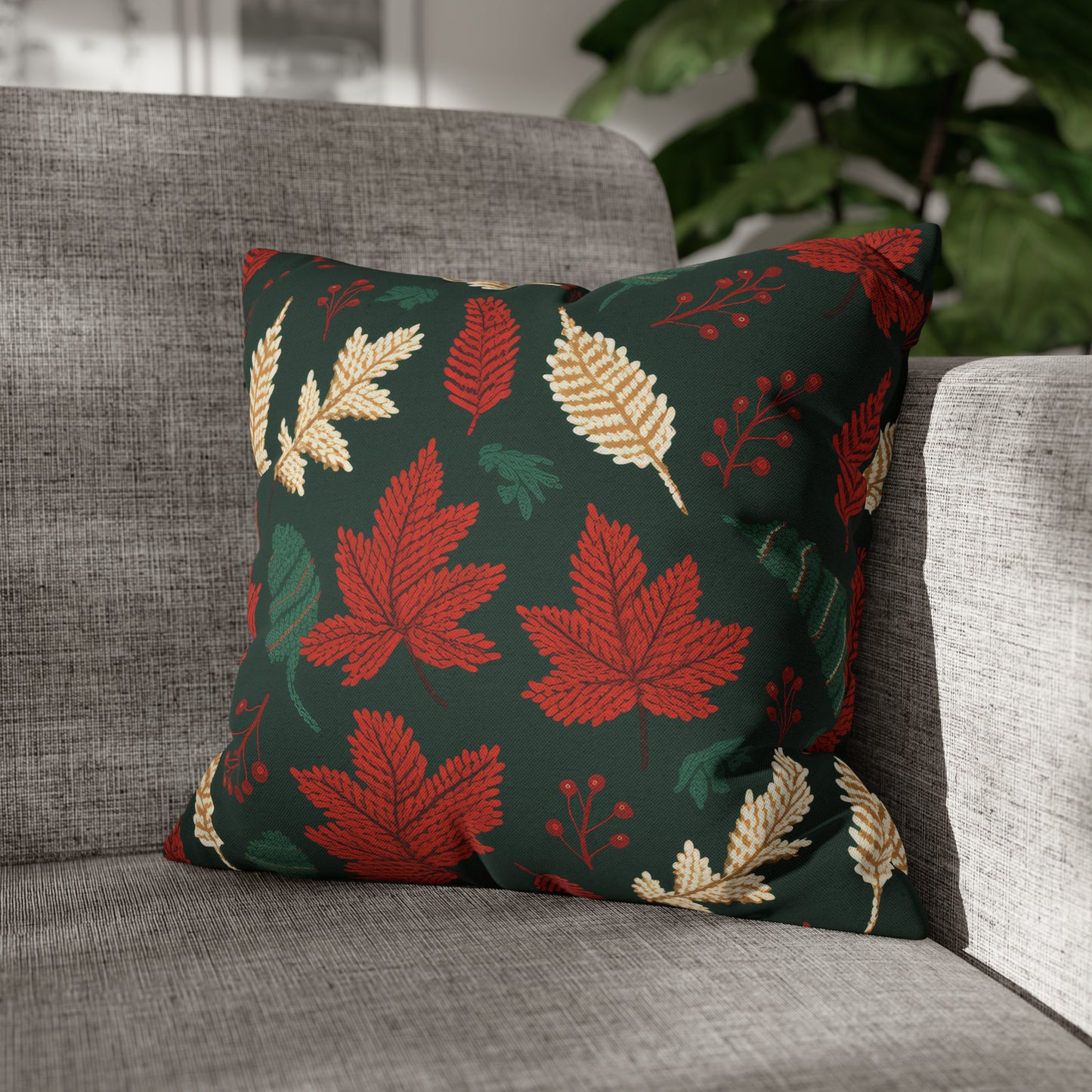 Fall Foliage Pillow, Autumn Accent Pillow Seasonal Pillow (Insert Incl.)    - HolidayShoppingFinds