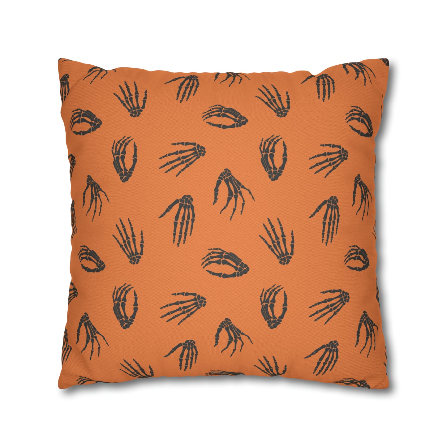 Skeleton Hands Pillowcase Halloween Orange Pillow Spooky Accent Pillow    - HolidayShoppingFinds