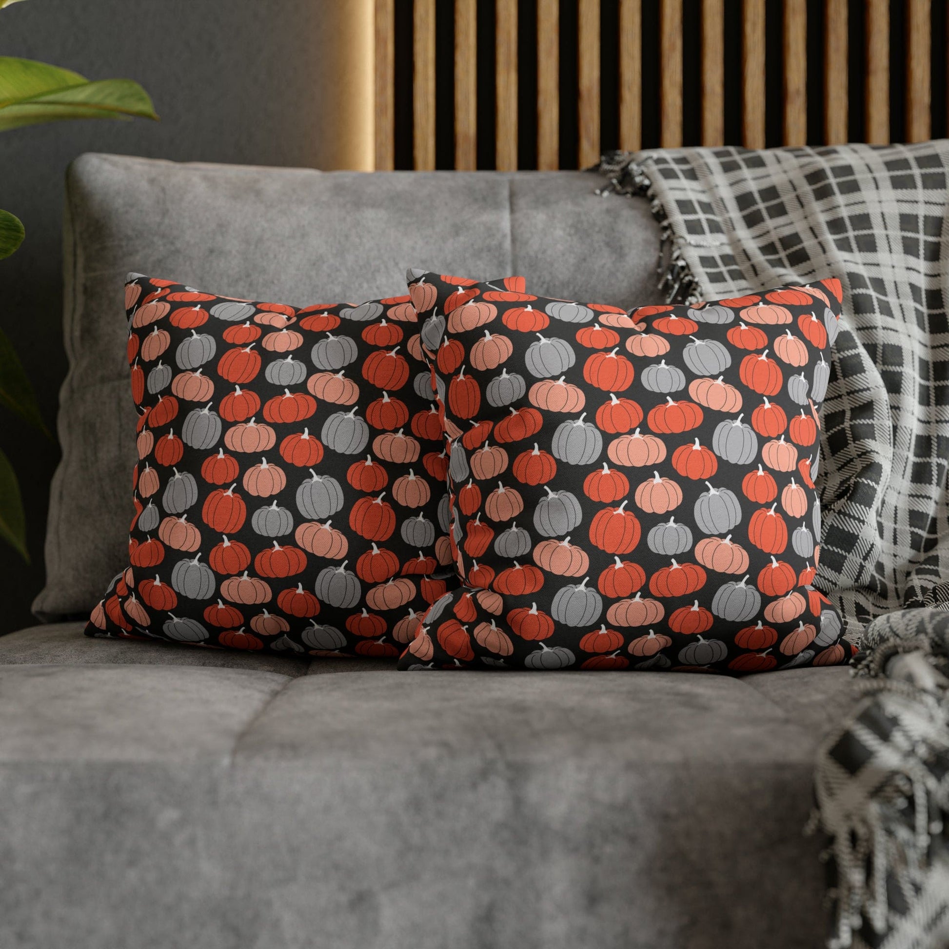 Pumpkins Square Pillow Case Throw Cover, Fall Accent Pillow    - HolidayShoppingFinds