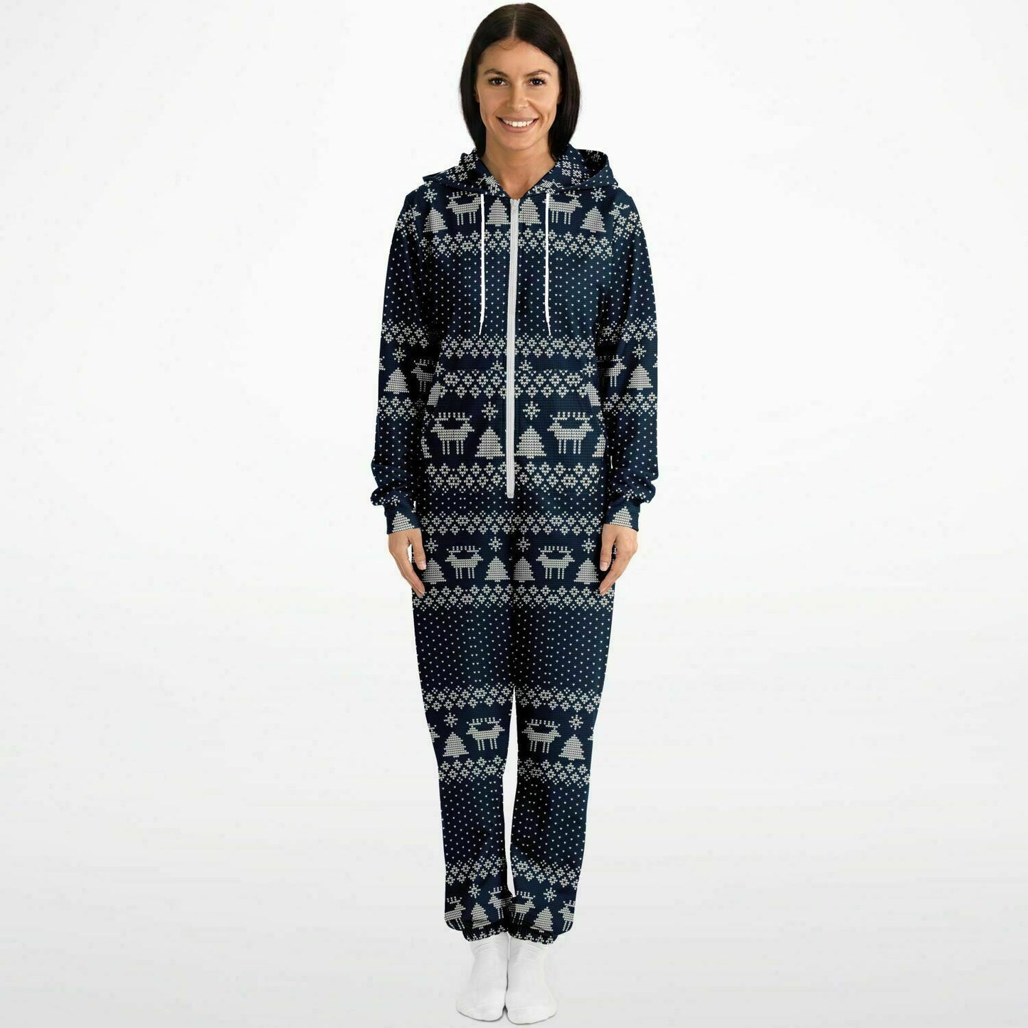 Blue Winter Magic Christmas Jumpsuit Adult Onesie Gender-Neutral Athletic    - HolidayShoppingFinds