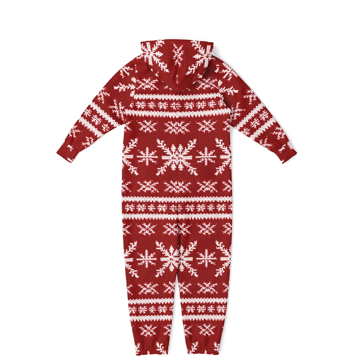 Scandinavian Holiday Pattern Red Teens Onesie, Festive Youth Athletic Jumpsuit    - HolidayShoppingFinds