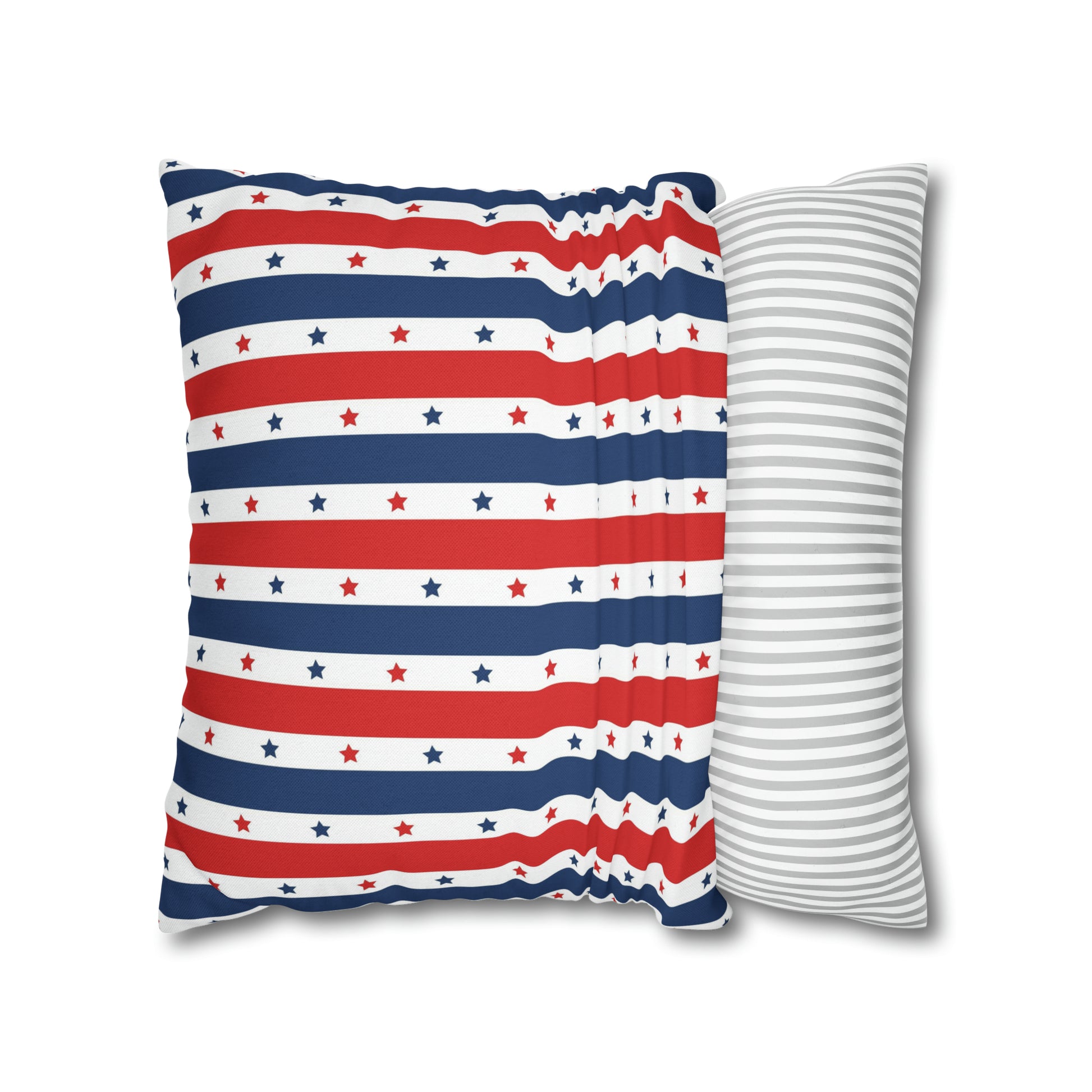 Patriotic Pillowcase, Stars &  Stripes American Flag Accent Pillow Cover, Veterans 4th of July Memorial Day Home Decor    - HolidayShoppingFinds