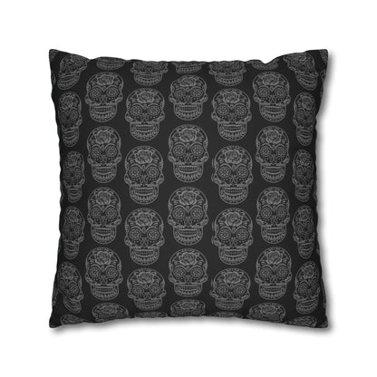 Sugar Skull Pillowcase, Day of the Dead Pillow, Dia De Los Muertos Pillow, Black Gothic Pillow, 2-Sided Square Pillow Cover    - HolidayShoppingFinds