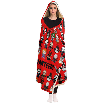 Halloween Killers Hooded Blanket "Sweet Dreams Not Guaranteed!"- Red    - HolidayShoppingFinds