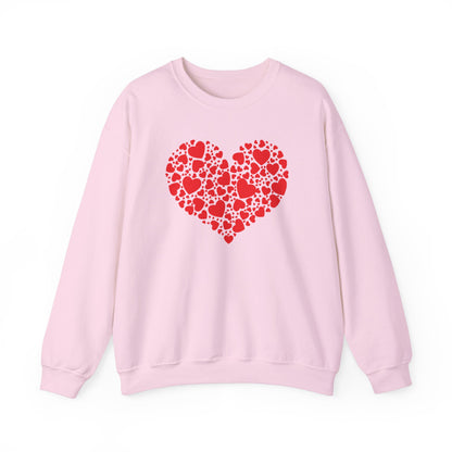 Double Heart Valentines Day Sweatshirt, Heart Sweatshirt Womens Mens S Light Pink  - HolidayShoppingFinds