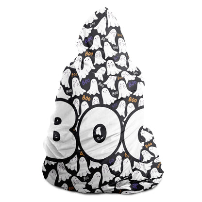 Halloween Boo Spooky Ghosts Patterned Hooded Blanket Costume    - HolidayShoppingFinds