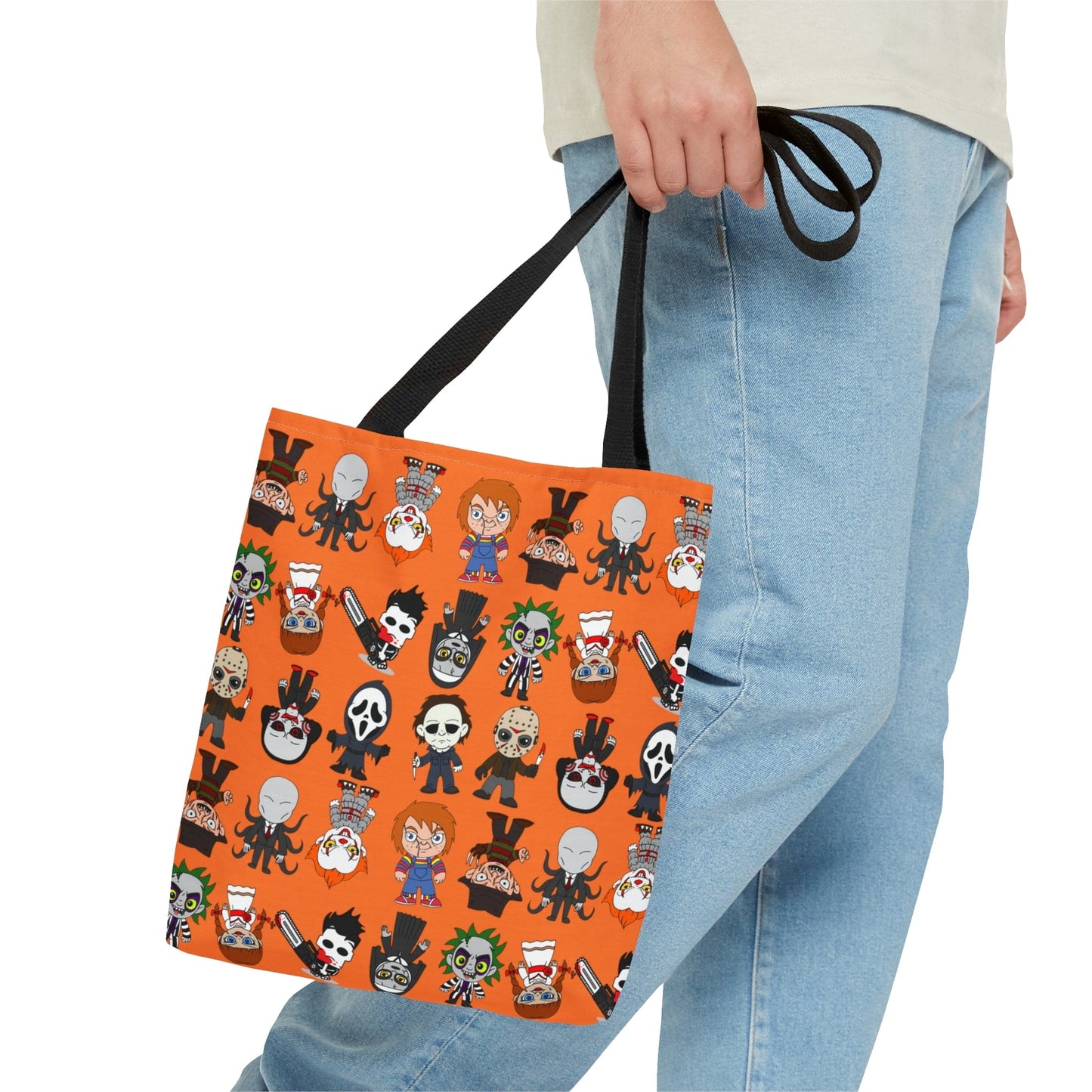 Halloween Killers Tote Bag, Horror Movie Villains Handbag, Horror Movie Fan Gift, Trick or Treat Orange Bag Small   - HolidayShoppingFinds