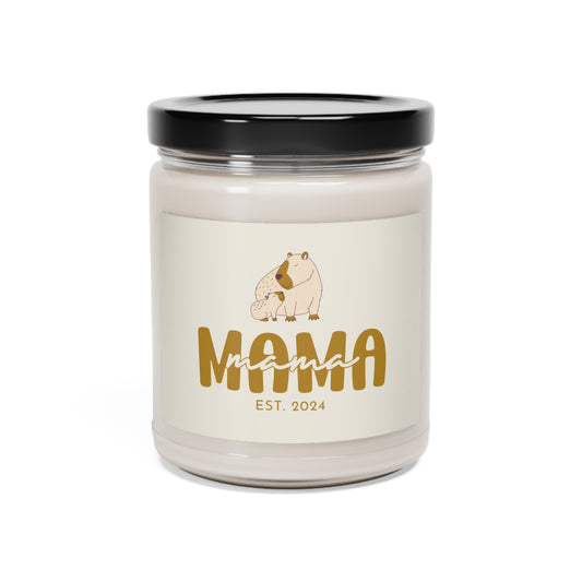 Personalized MAMA Capybara Candle Gift for Mom Mother Beige, 100% Vegan Soy Wax Candle Eco-Friendly Long-Lasting Candle Clean Cotton 9oz  - HolidayShoppingFinds