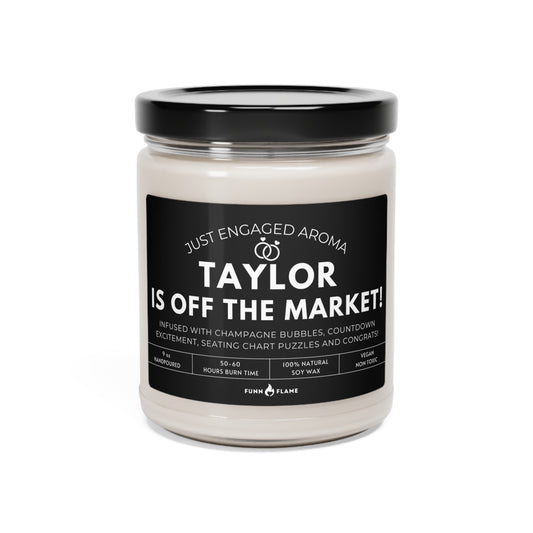 Off The Market Candle Funny Bachelor Bachelorette Party Bridal Gift (B) 100% Vegan Soy Wax Candle Eco-Friendly Long-Lasting Candle Apple Harvest 9oz  - HolidayShoppingFinds