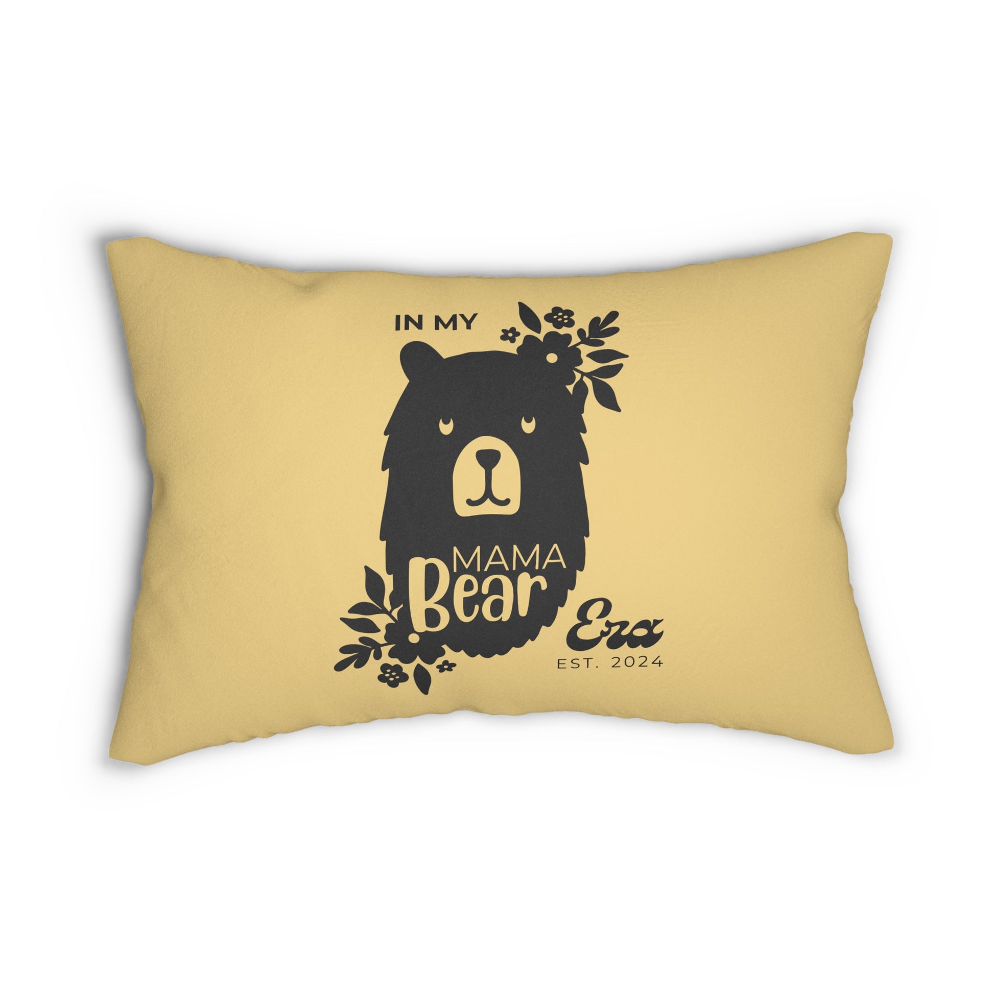 Personalized In My Mama Bear Era Lumbar Pillow Buttery Yellow, Gift for Mom 20" × 14"   - HolidayShoppingFinds