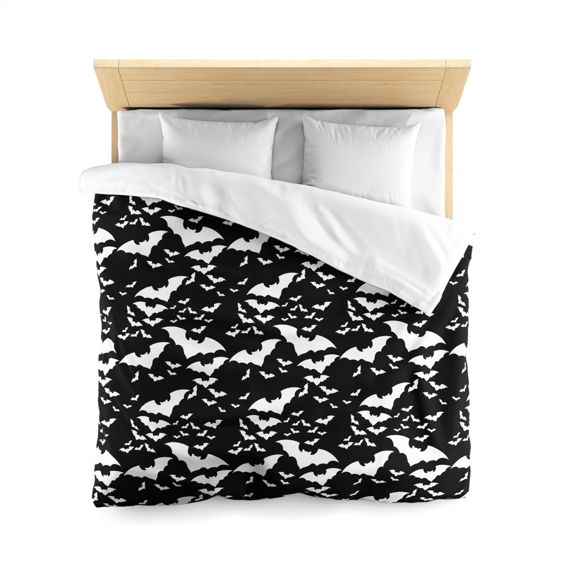 Spooky Bats Duvet Cover, Halloween Gothic Black Duvet, Twin/TwinXL/Queen/King Duvet Queen White  - HolidayShoppingFinds