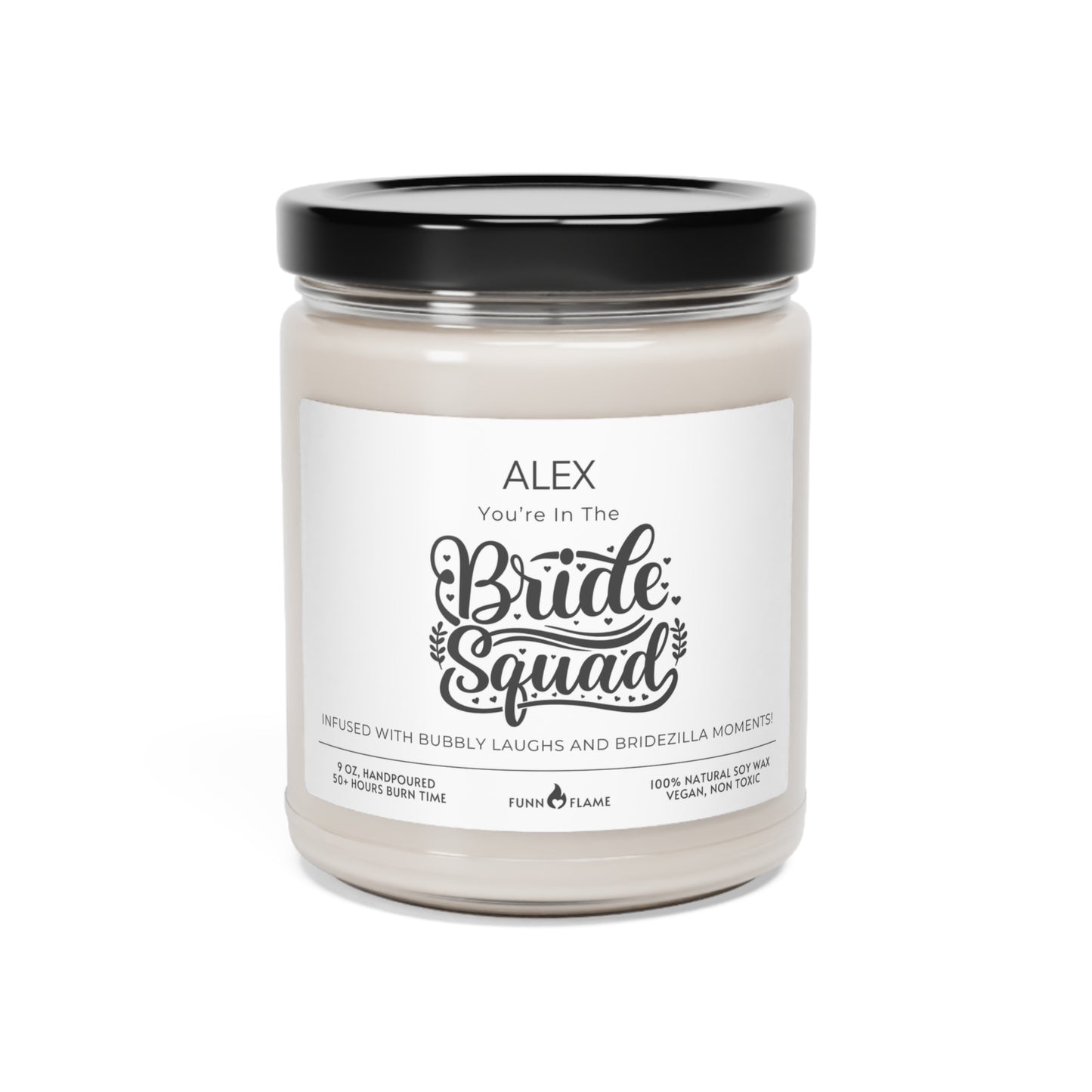 Personalized Bridesmaid Proposal Candle Gift, Bride Squad Gift (B) Bridal Party Gift, Besties, Candle Gift 100% Vegan Eco-Friendly Clean Cotton 9oz  - HolidayShoppingFinds