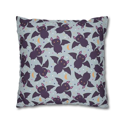 Cute Bats Halloween Pillowcase, Halloween Spooky Purple Pillow Cover, Spooky Bats, Square 2-Sided Pillow    - HolidayShoppingFinds