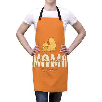 Personalized Mama Capybara Apron Orange, Chef Apron Gift For Mom One Size   - HolidayShoppingFinds