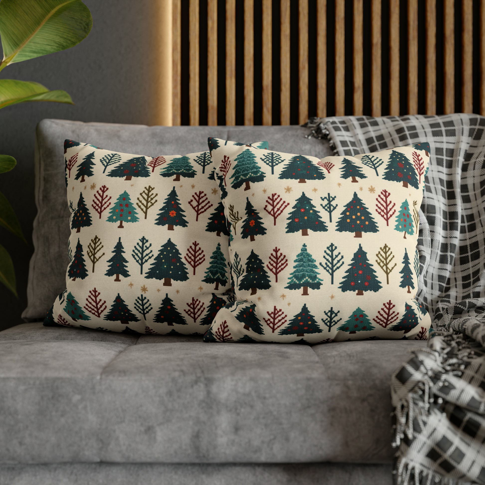 Christmas Trees Pillow, Winter Pines Holiday Accent Pillow, Holiday Gift (Insert Included)    - HolidayShoppingFinds