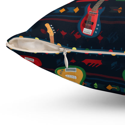 Rockstar Electric Guitar Pillow, Guitarist Gift, Music Lover Pillow (Insert Incl.) Black Blanket    - HolidayShoppingFinds