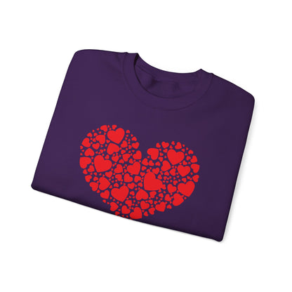 Double Heart Valentines Day Sweatshirt, Heart Sweatshirt Womens Mens    - HolidayShoppingFinds