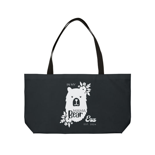 Weekender Bag - Personalized Gift For Mom, In My Mama Bear Era, Gray 24" × 13"   - HolidayShoppingFinds