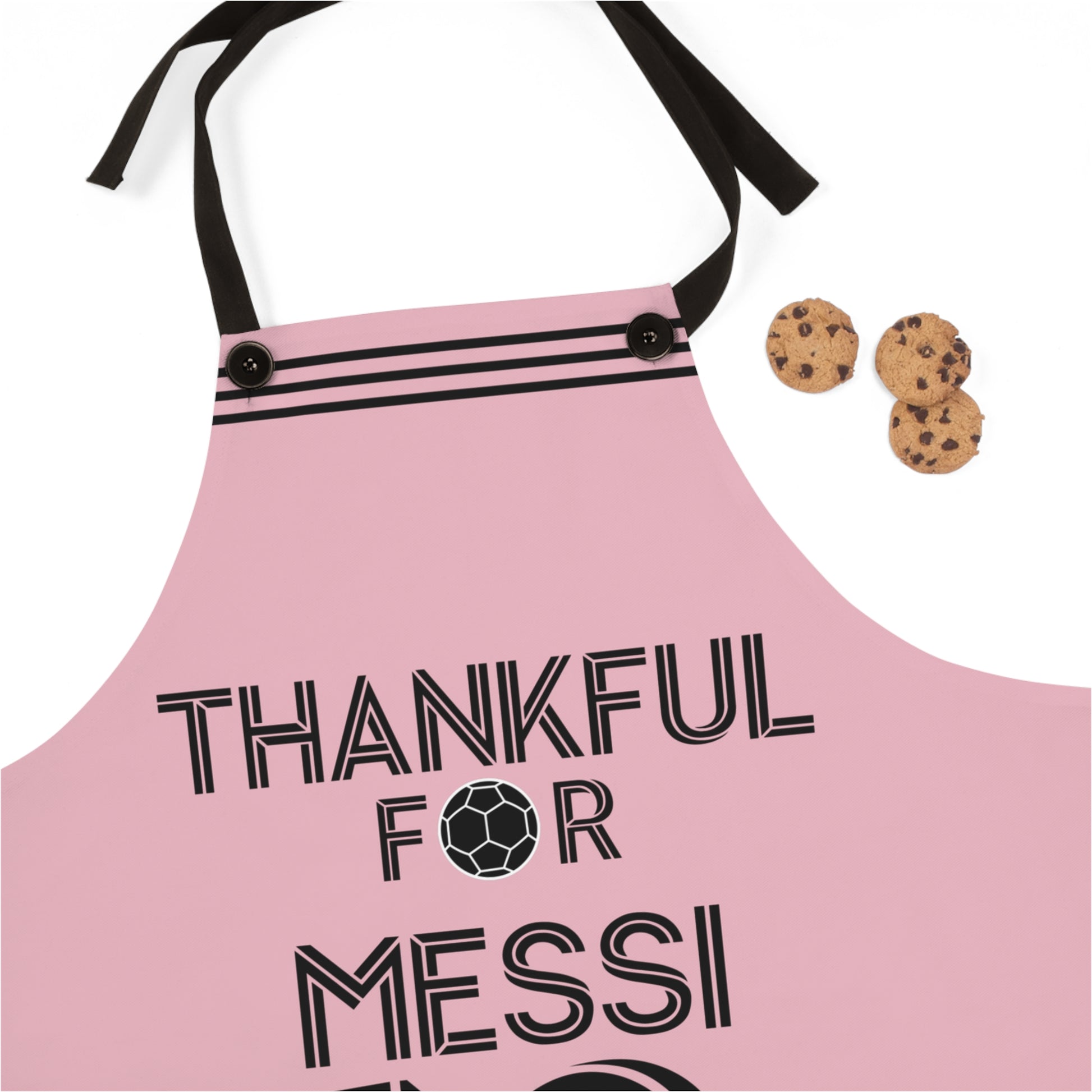 Thankful for Messi 10 Chef Apron, Miami Fútbol Soccer Fan Cooking Wear Pink Apron    - HolidayShoppingFinds