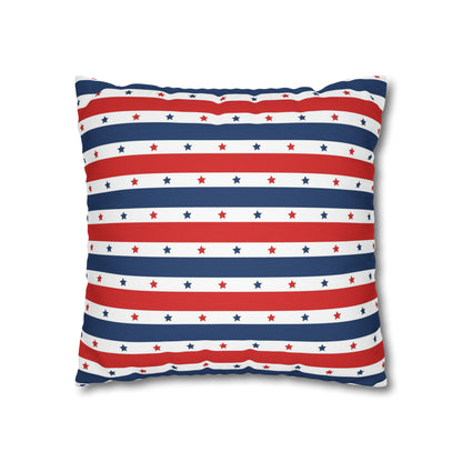 Patriotic Pillowcase, Stars &  Stripes American Flag Accent Pillow Cover, Veterans 4th of July Memorial Day Home Decor    - HolidayShoppingFinds