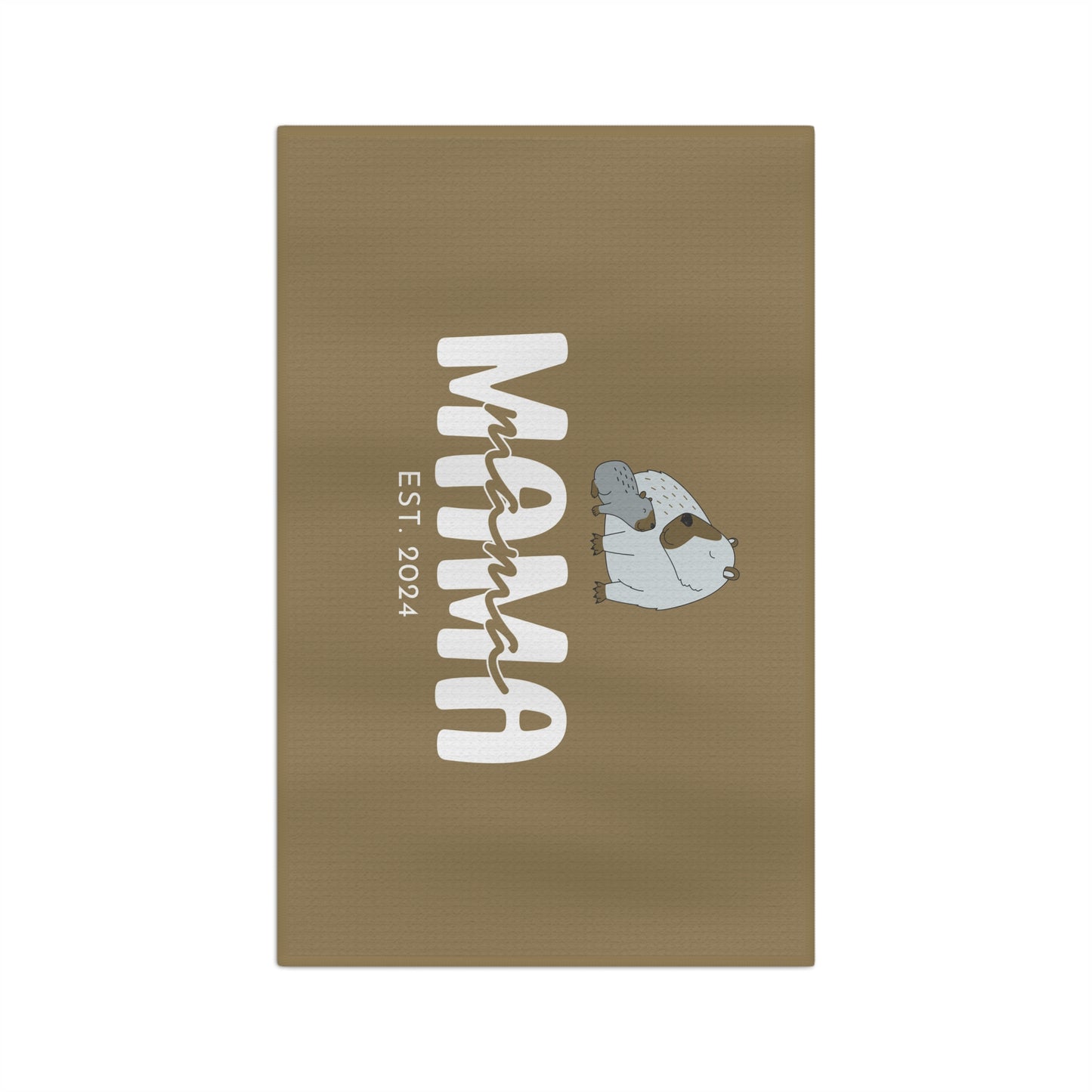 Personalized Mama Capybara KitchenTowel Khaki, Gift For Mom    - HolidayShoppingFinds