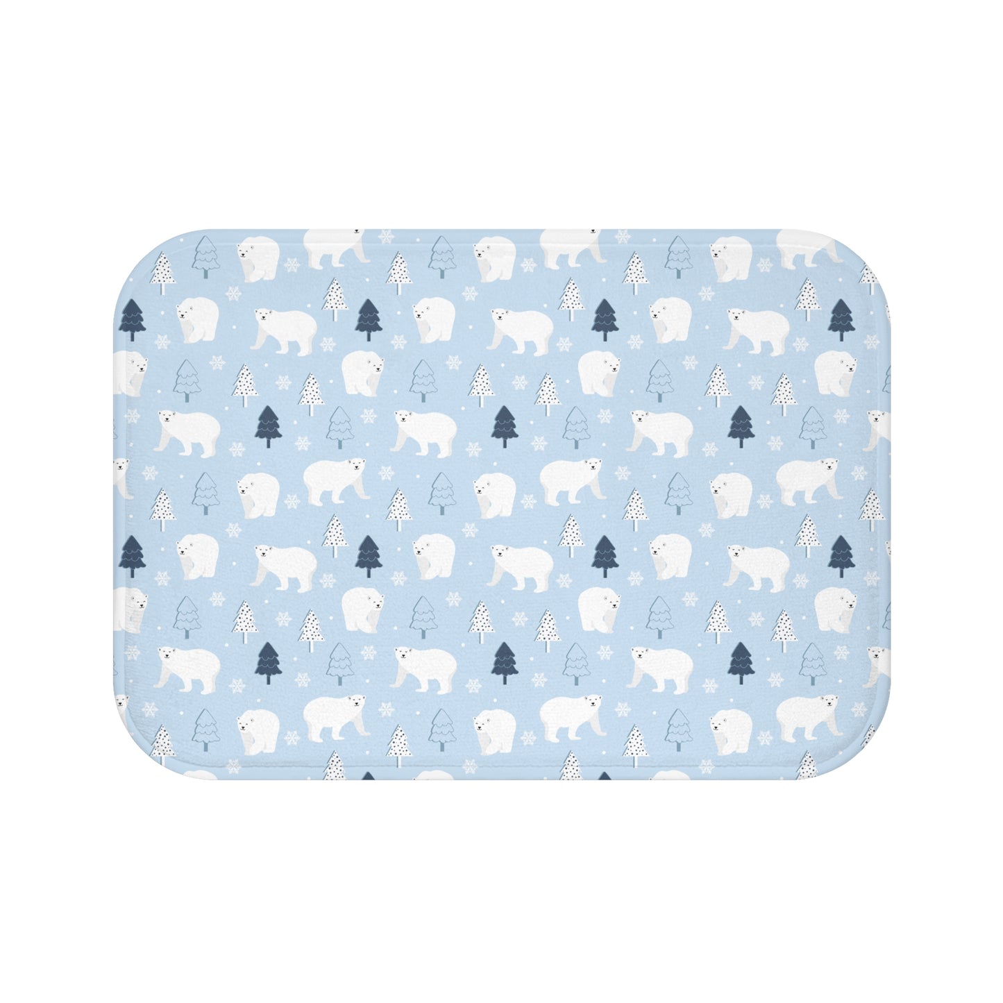 Polar Bears Winter Bath Mat, Festive Holiday Bath Rug    - HolidayShoppingFinds