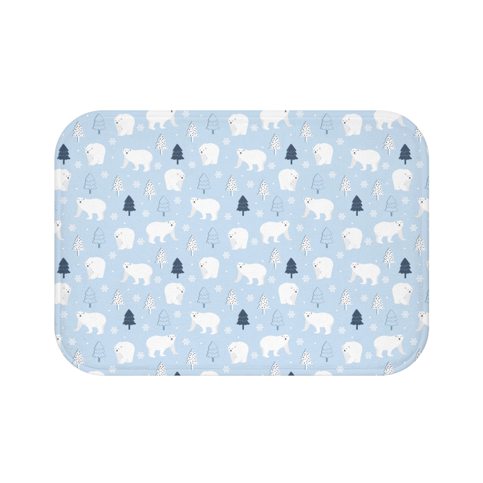 Polar Bears Winter Bath Mat, Festive Holiday Bath Rug    - HolidayShoppingFinds