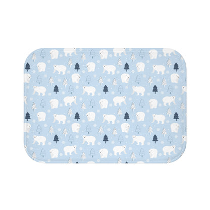 Polar Bears Winter Bath Mat, Festive Holiday Bath Rug    - HolidayShoppingFinds