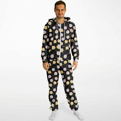 Colorful Christmas Ornaments Black Jumpsuit Adult Onesie Gender-Neutral Athletic    - HolidayShoppingFinds