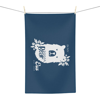 Personalized Mama Bear Kitchen Towel Blue, Custom Towel, Gift For Mom    - HolidayShoppingFinds