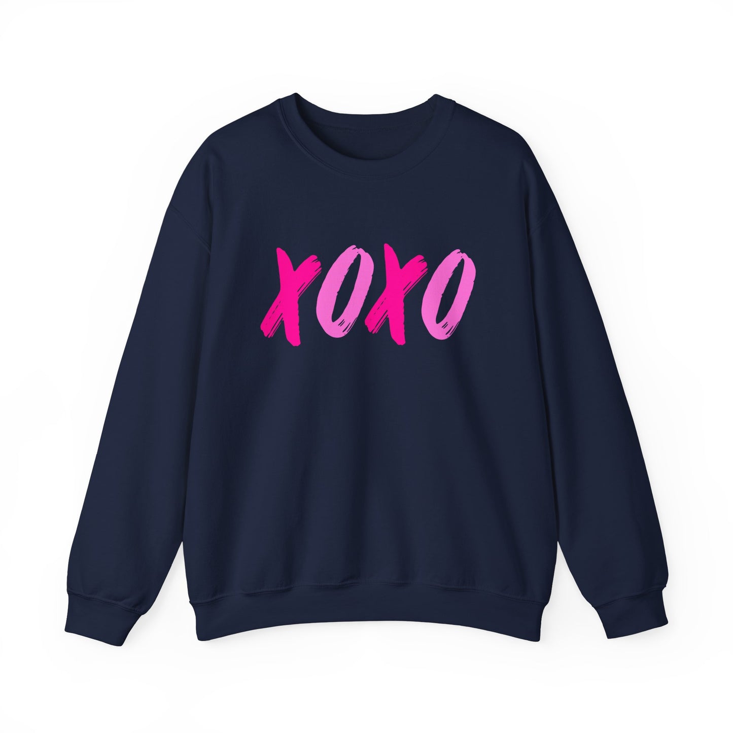 XOXO Valentine's Sweatshirt, Hug & Kisses Valentines Day Sweatershirt S Navy  - HolidayShoppingFinds