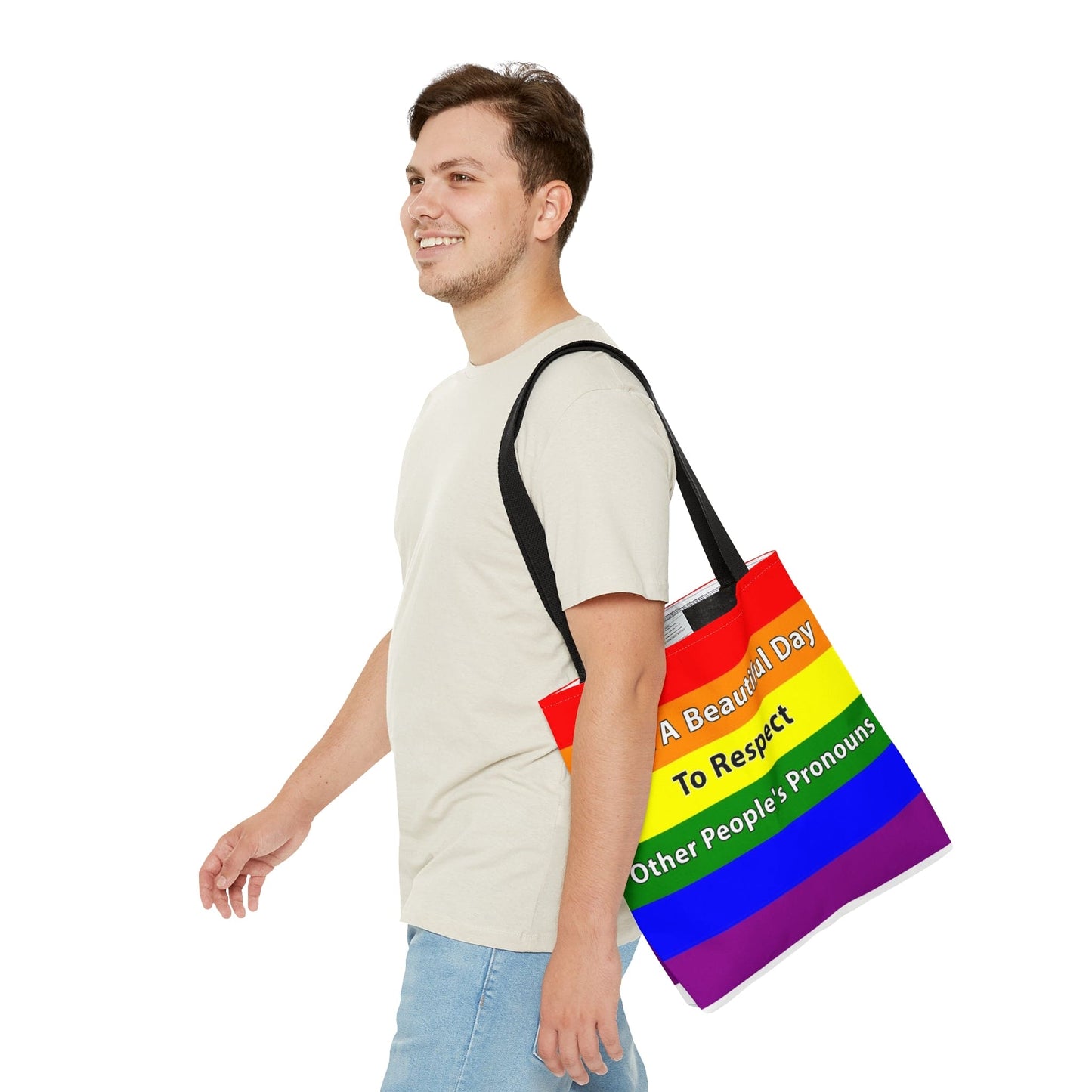 What A Beautiful Day to Respect Other People's Pronouns Tote Pride Equality LGBTQ+ Bag    - HolidayShoppingFinds