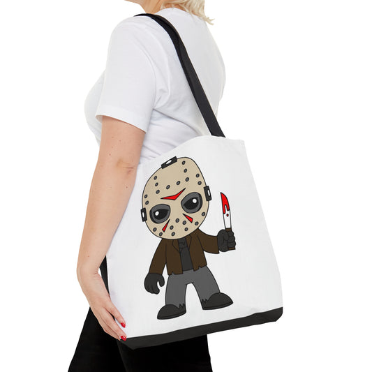 Friday the 13th Jason Tote Bag, Halloween Tick or Treat Bag White, Horror Movie Fan Gift, Camp Crystal Lake Bag Medium   - HolidayShoppingFinds