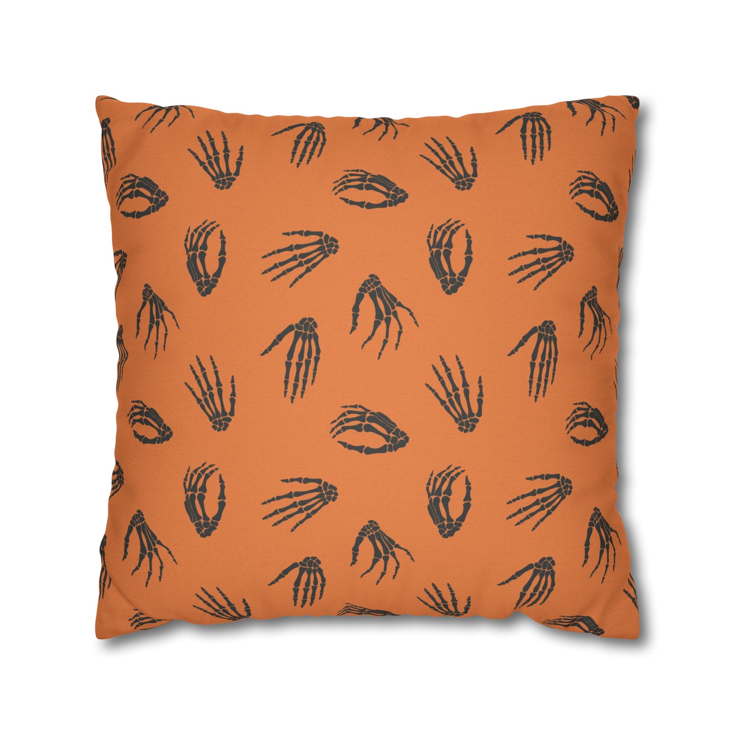 Skeleton Hands Pillowcase Halloween Orange Pillow Spooky Accent Pillow    - HolidayShoppingFinds