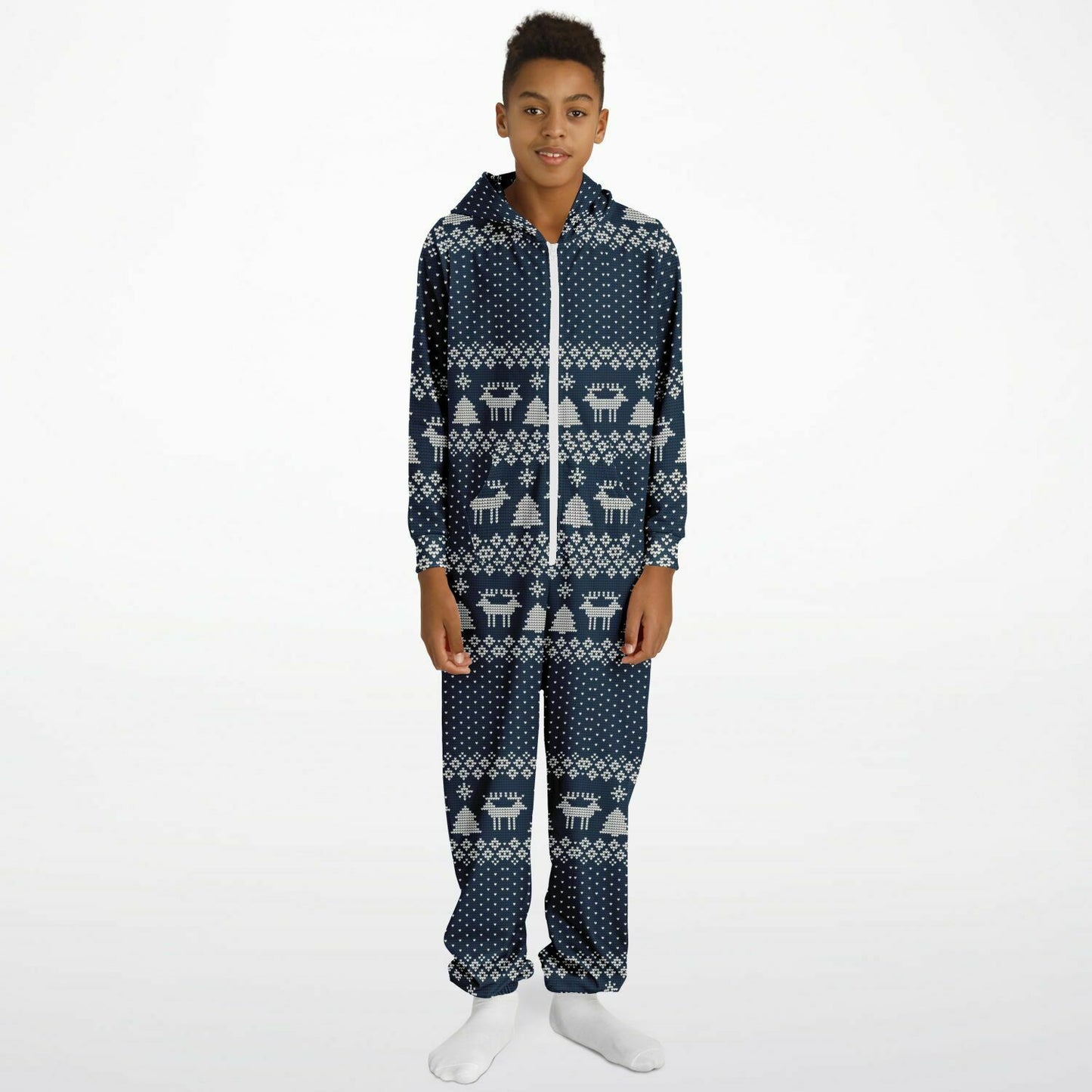 Winter Magic Christmas Teens Onesie: Boys & Girls Union Suit Athletic Blue Jumpsuit    - HolidayShoppingFinds