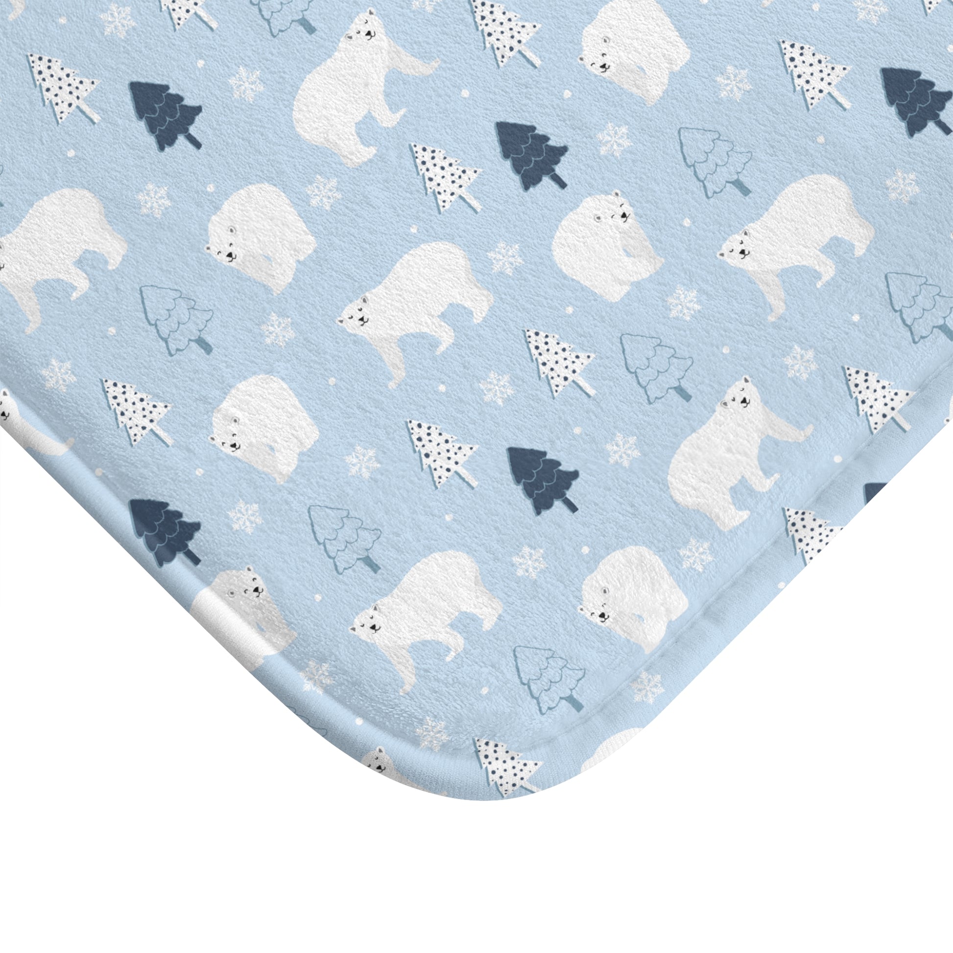 Polar Bears Winter Bath Mat, Festive Holiday Bath Rug    - HolidayShoppingFinds