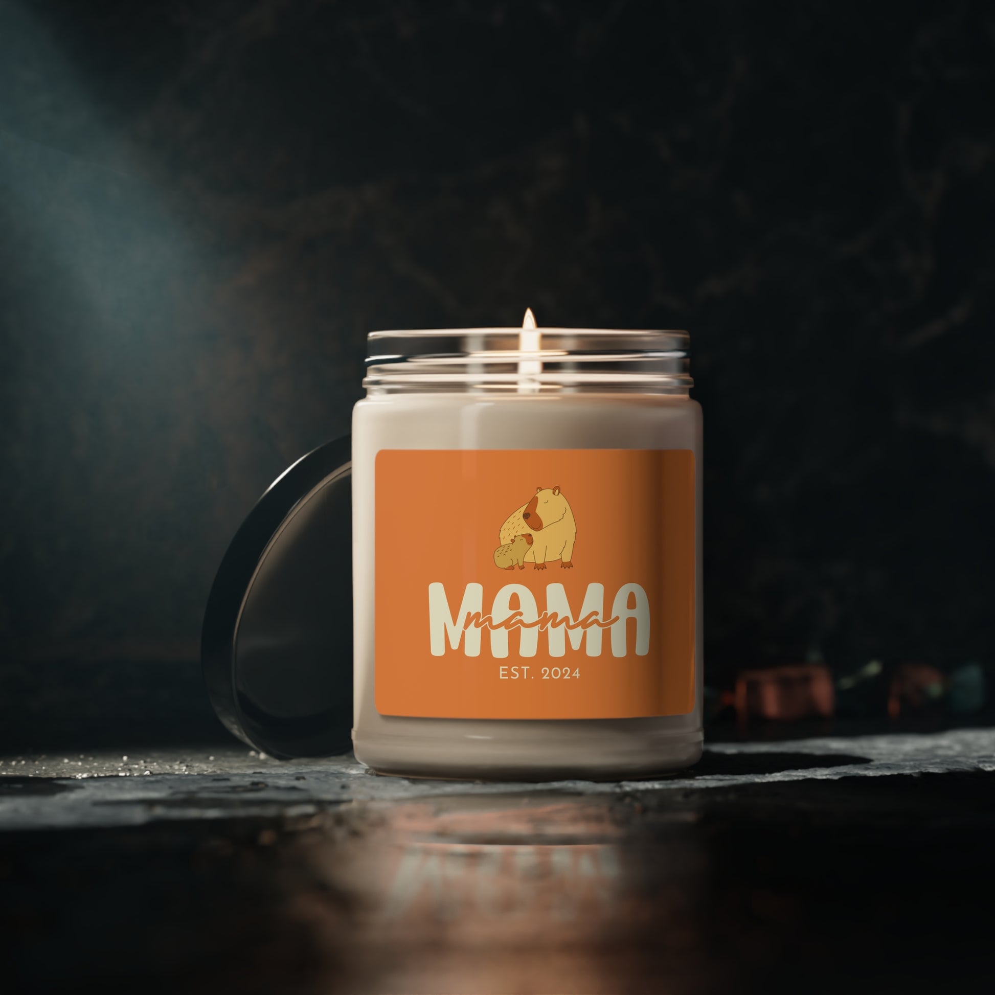 Personalized MAMA Capybara Candle Gift for Mom Mother Orange 100% Vegan Soy Wax Candle Eco-Friendly Long-Lasting Candle    - HolidayShoppingFinds