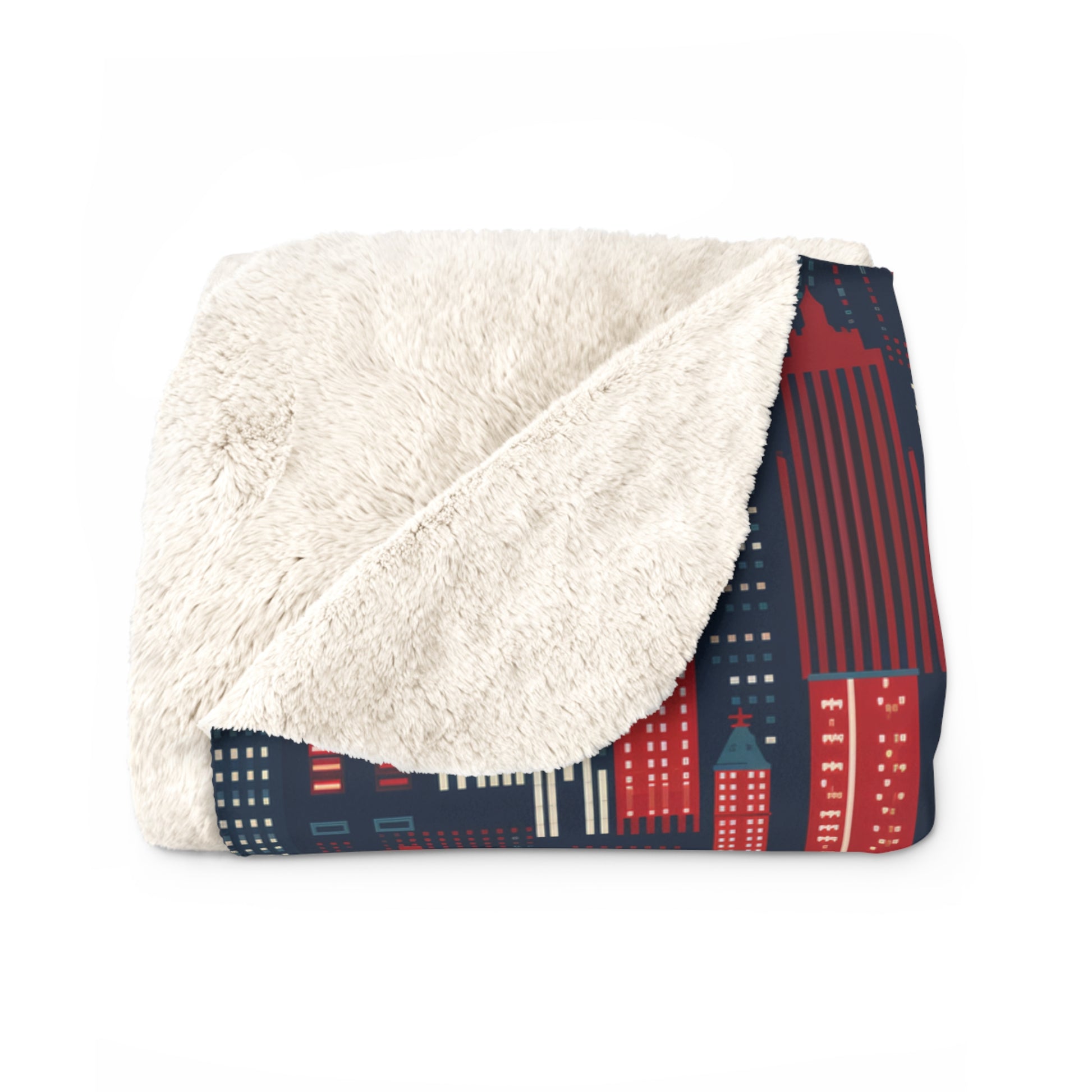 Skyscrapers Sherpa Blanket, Urban Metropolis City Skyline Throw Blanket, Gift for Architect    - HolidayShoppingFinds