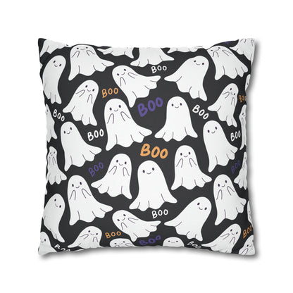 BOO Ghost Decorative Pillowcase Halloween Ghost Spooky Sofa Pillow B&W    - HolidayShoppingFinds