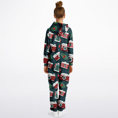 Vintage Camera Holiday Teens Onesie: Boys & Girls Union Suit Athletic Green Jumpsuit    - HolidayShoppingFinds