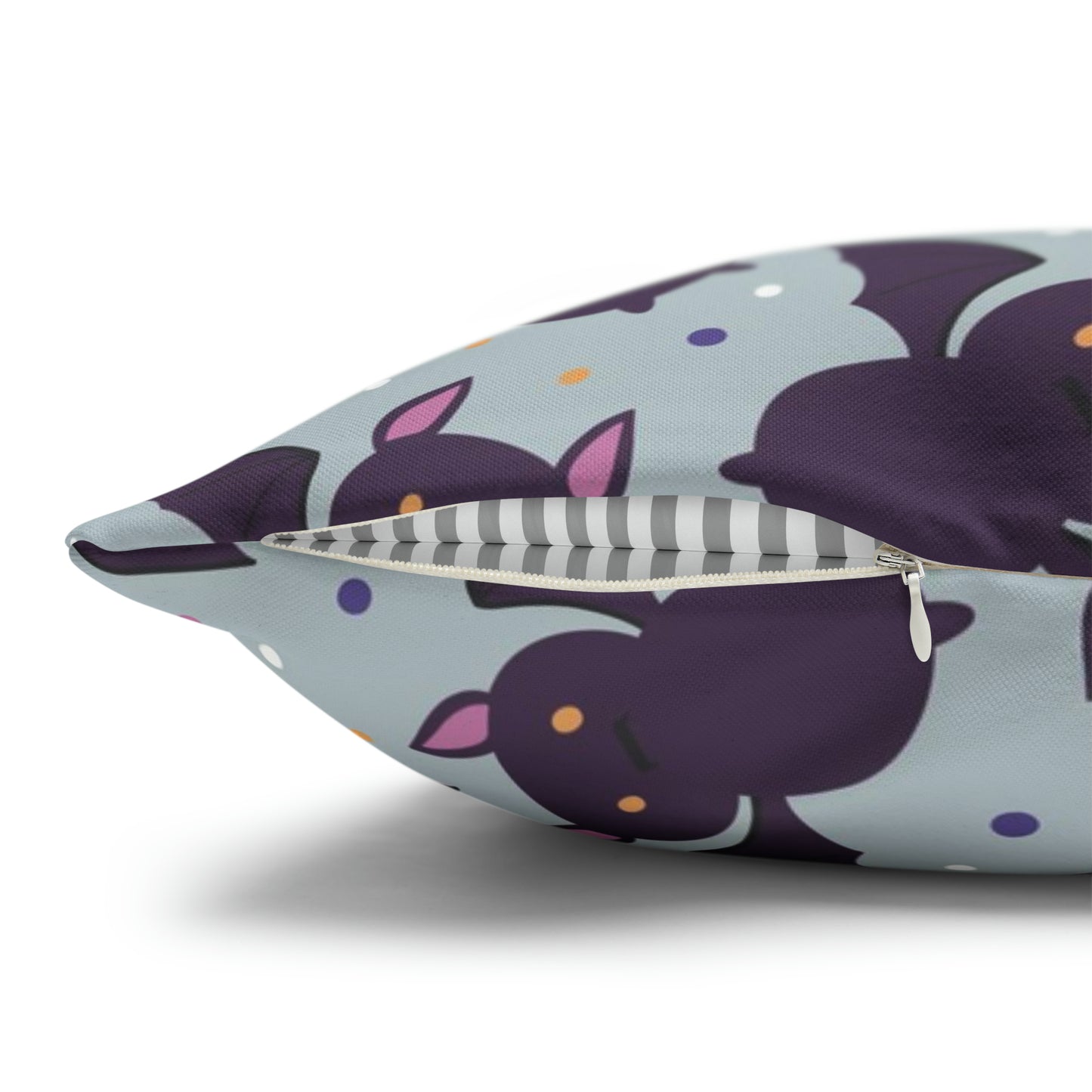 Cute Bats Halloween Pillowcase, Halloween Spooky Purple Pillow Cover, Spooky Bats, Square 2-Sided Pillow    - HolidayShoppingFinds