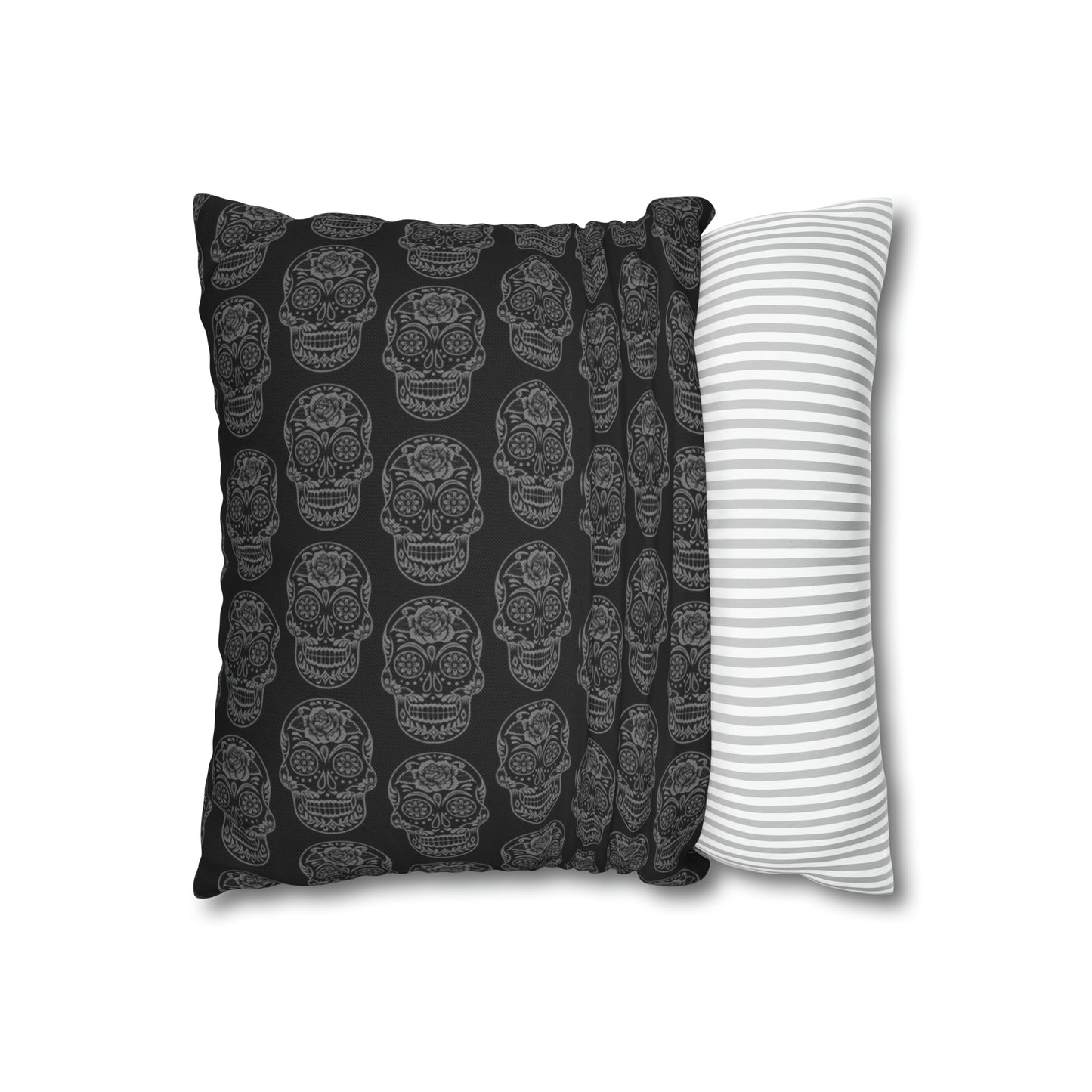 Sugar Skull Pillowcase, Day of the Dead Pillow, Dia De Los Muertos Pillow, Black Gothic Pillow, 2-Sided Square Pillow Cover    - HolidayShoppingFinds