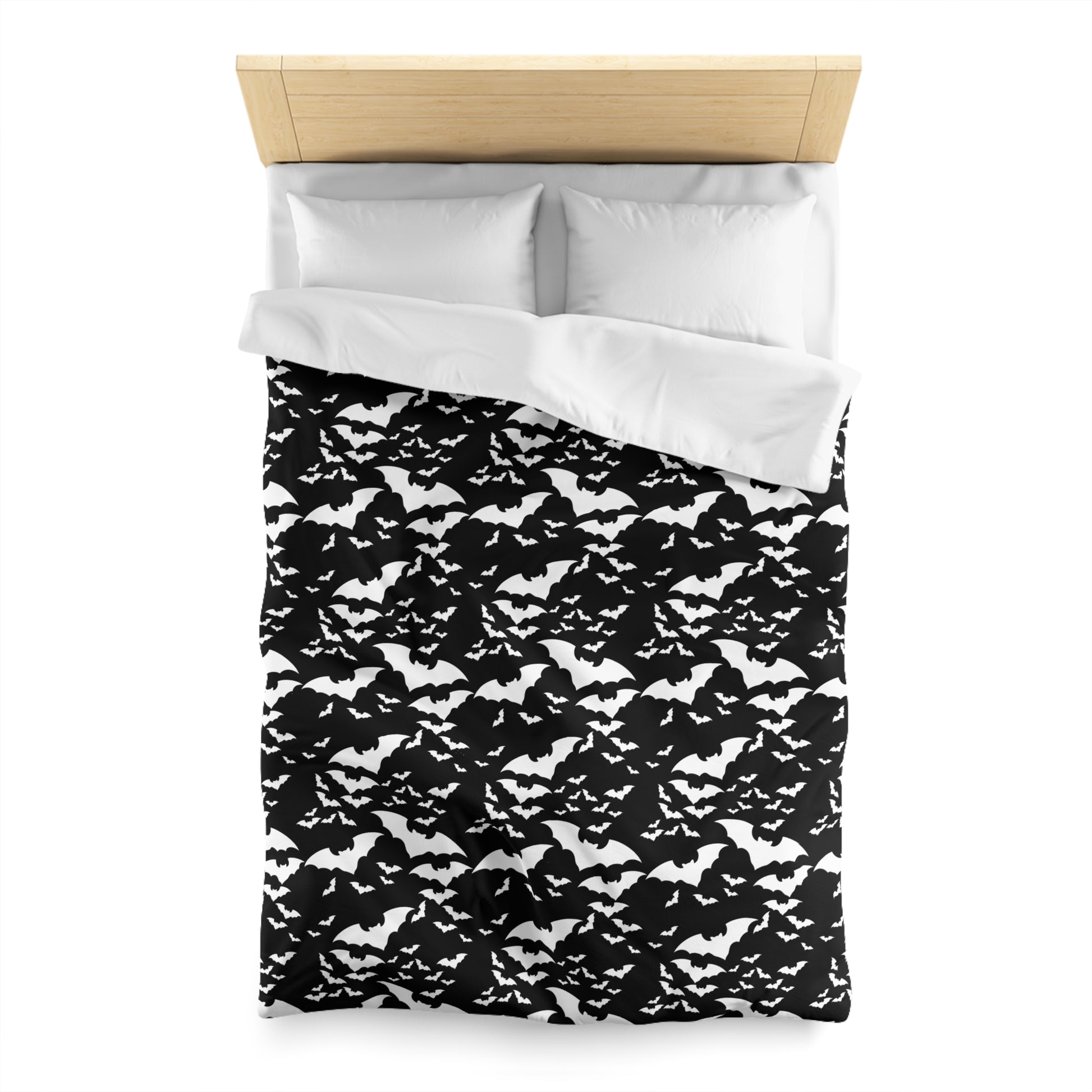 Spooky Bats Duvet Cover, Halloween Gothic Black Duvet, Twin/TwinXL/Queen/King Duvet Twin White  - HolidayShoppingFinds