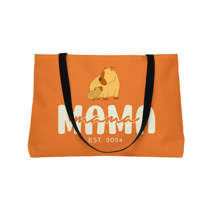 Personalized Mama Capybara Weekender Tote Orange, Gift For Mom    - HolidayShoppingFinds