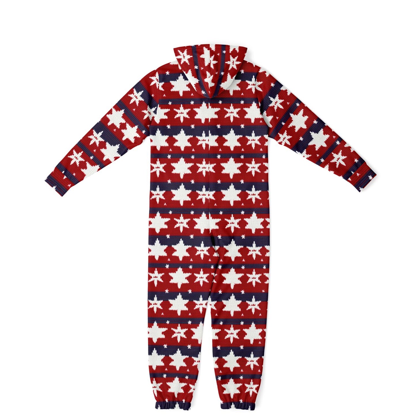 Americana Knitted Adult Athletic Jumpsuit, Red White & Blue Onesie Union Suit    - HolidayShoppingFinds